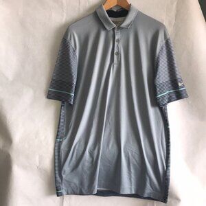 Nike Golf Men's Polo Gray Dri-Fit Tour Performance Activewear Shirt Size M